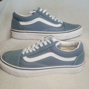 VANS Old Skool Suede Sneakers in Stormy Weather Blue & White - Size W8/M6.5